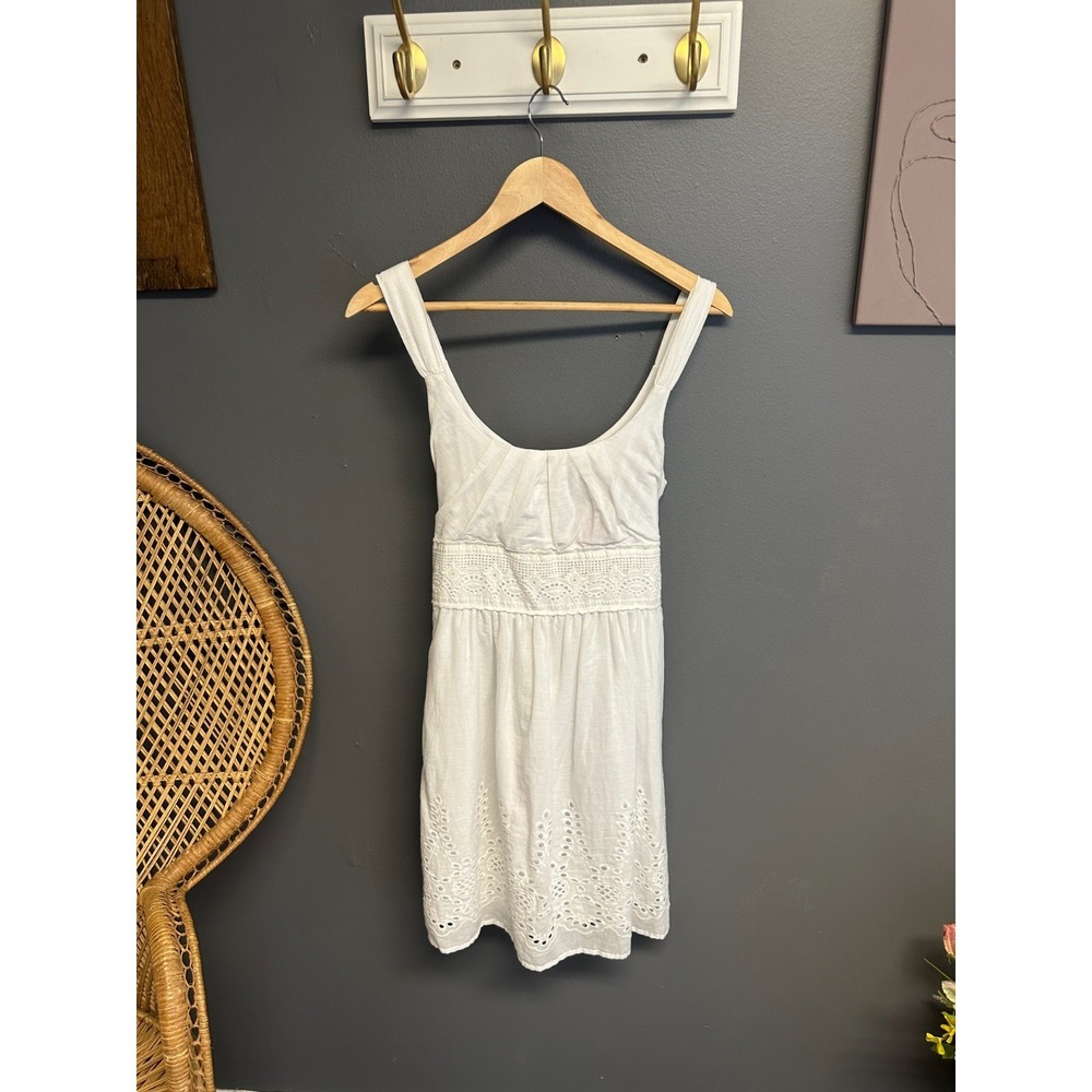 Heart Soul Y2K Jrs XL Babydoll Dress White Womens Y2K Summer Coastal Eyelet NWT